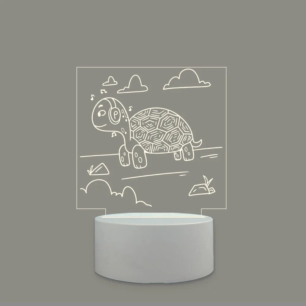 Tortue veilleuse aquatique  Lumière chaude à base blanche / tortue 2