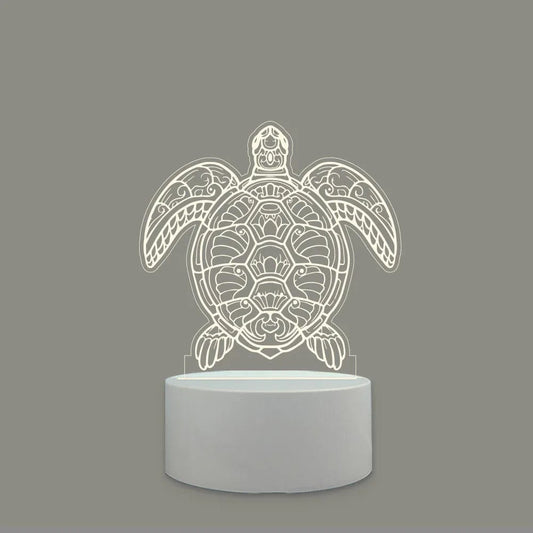 Tortue veilleuse aquatique  Lumière chaude à base blanche / tortue 4