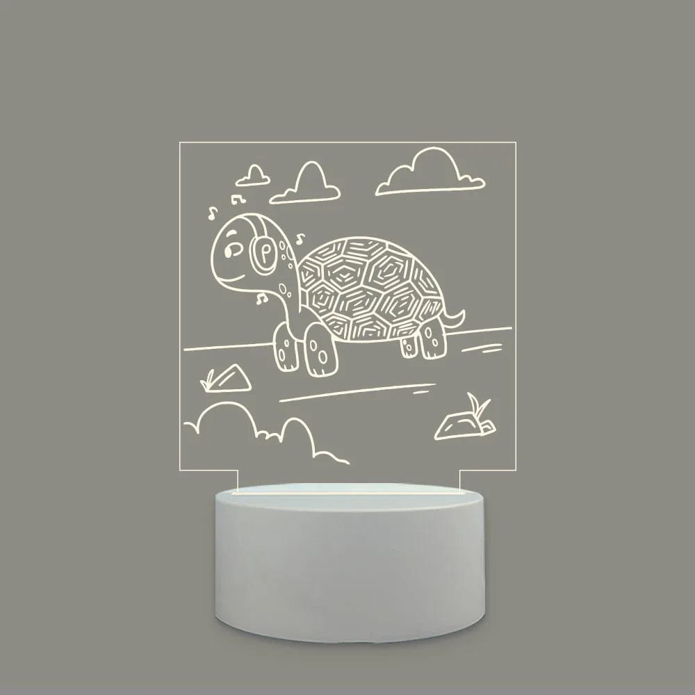 Tortue veilleuse aquatique  Lumière chaude à base blanche / tortue 8