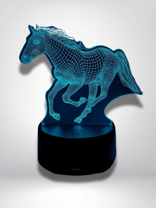 veilleuse 3d cheval multicolore